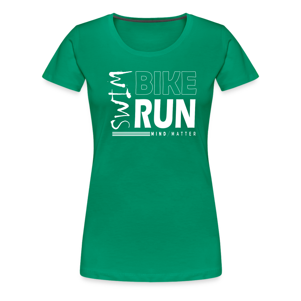 Swim-Bike-Run- Women’s Premium T-Shirt - kelly green