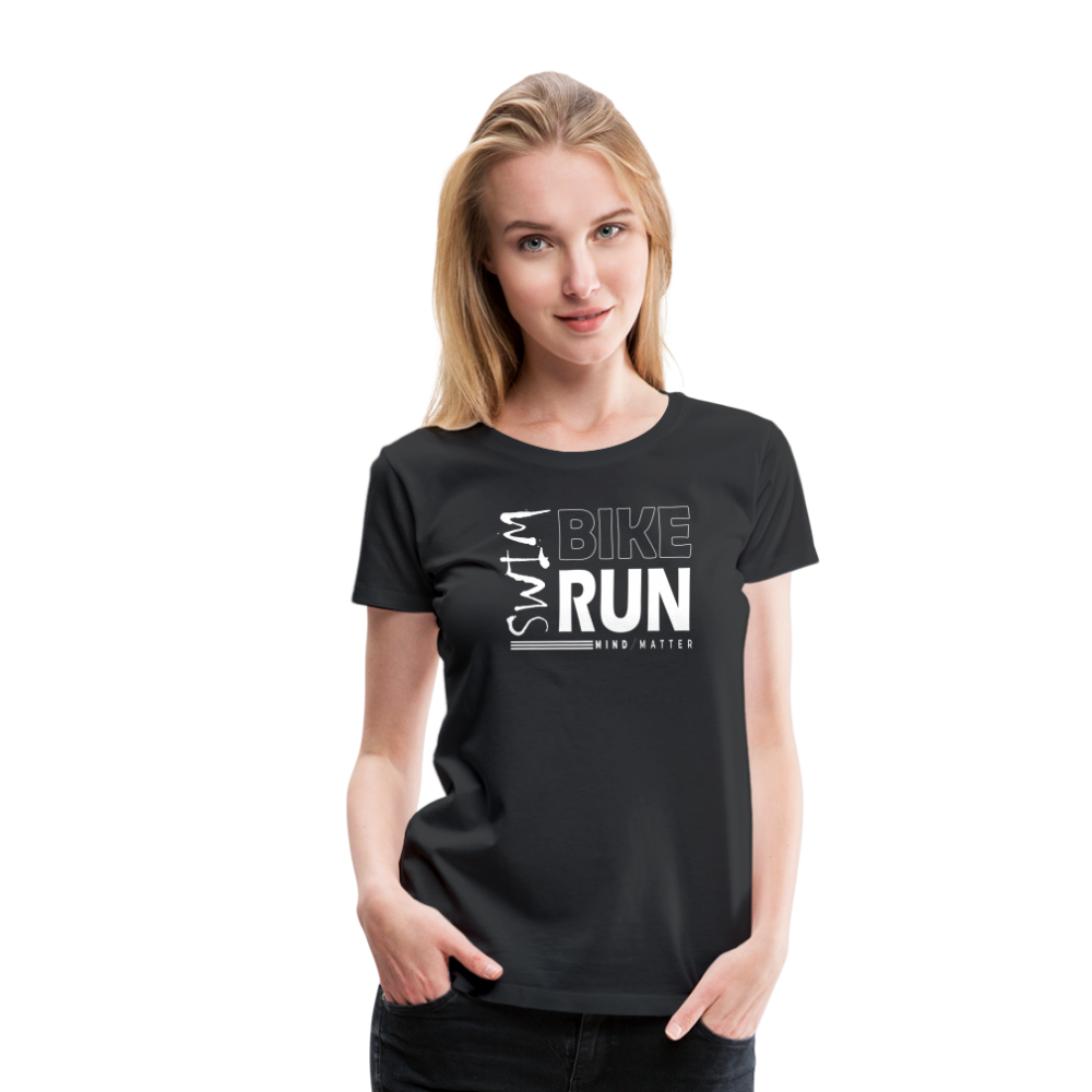 Swim-Bike-Run- Women’s Premium T-Shirt - black