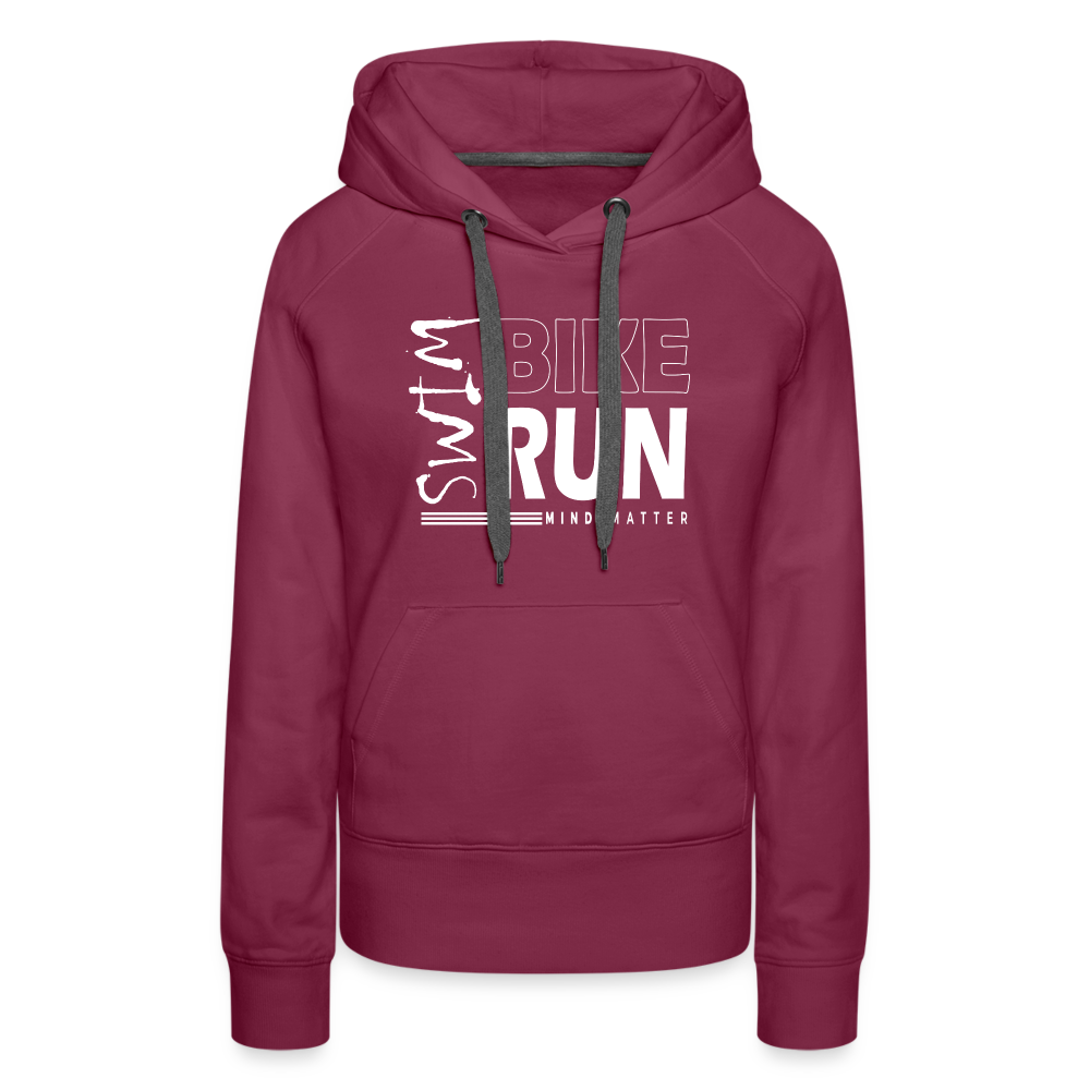 Swim-Bike-Run- Women’s Premium Hoodie - burgundy