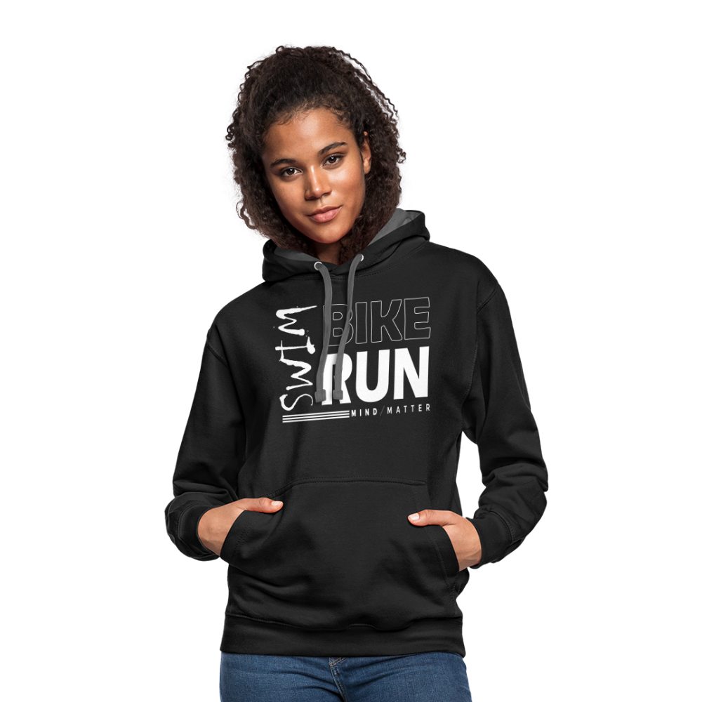 SBR- Unisex Contrast Hoodie - black/asphalt