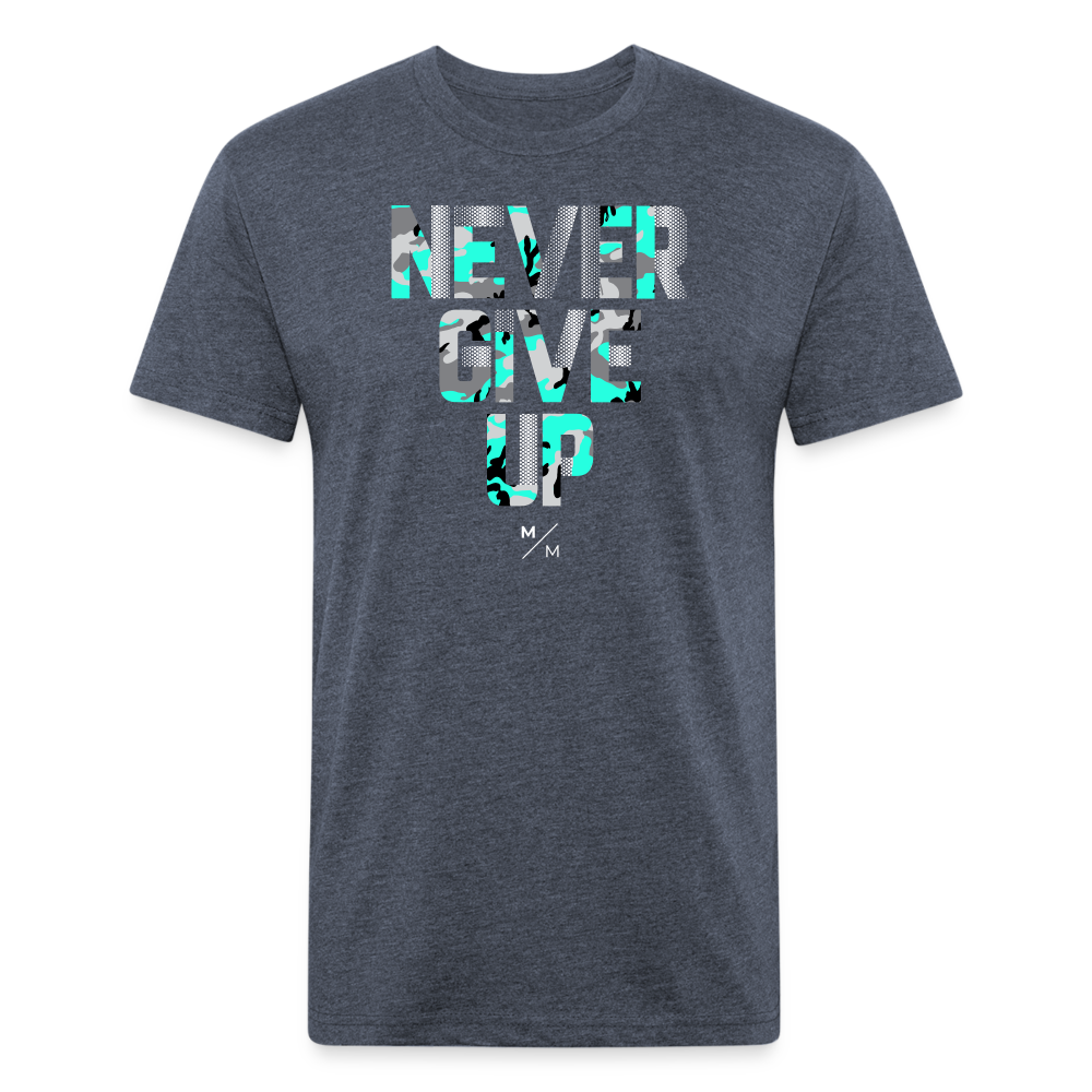 Never Give Up- Unisex T-Shirt - heather navy
