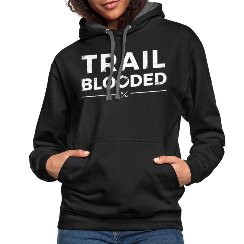 Trail Blooded- Unisex Contrast Hoodie - black/asphalt