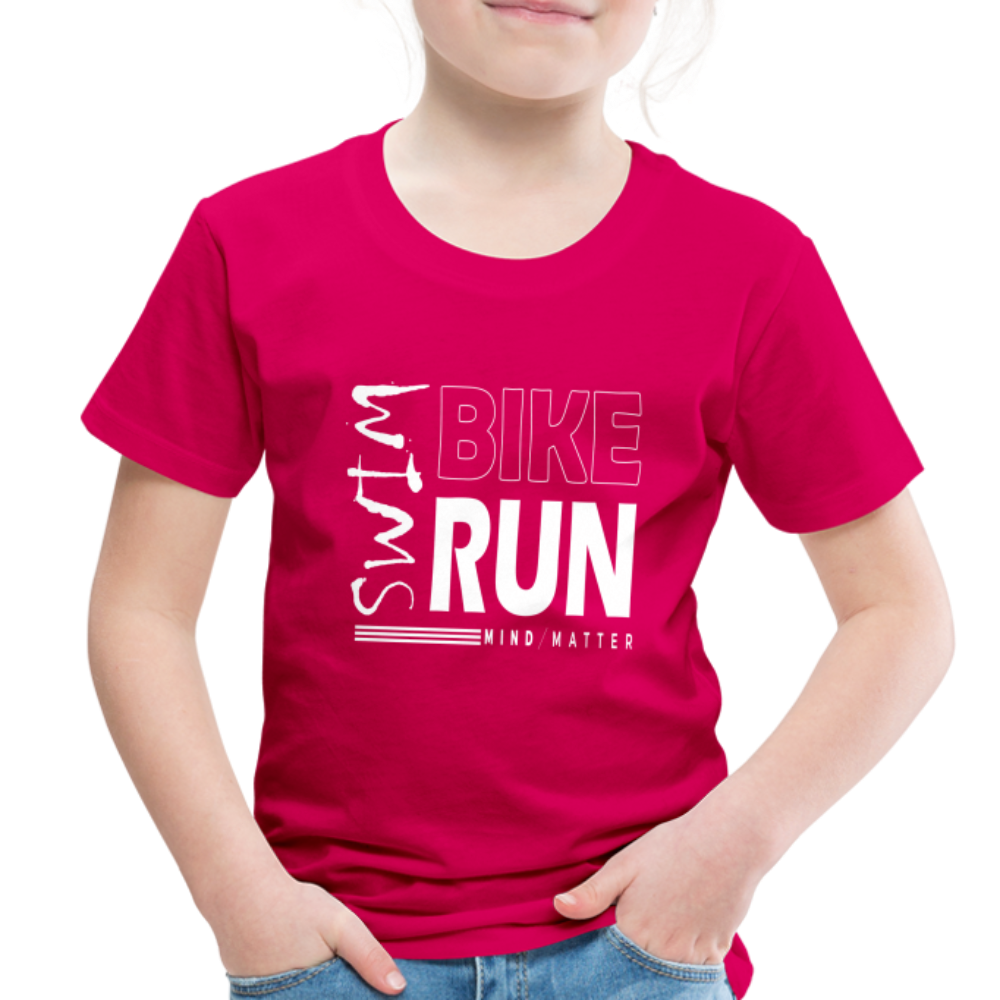 Swim-Bike-Run- Toddler Premium T-Shirt - dark pink