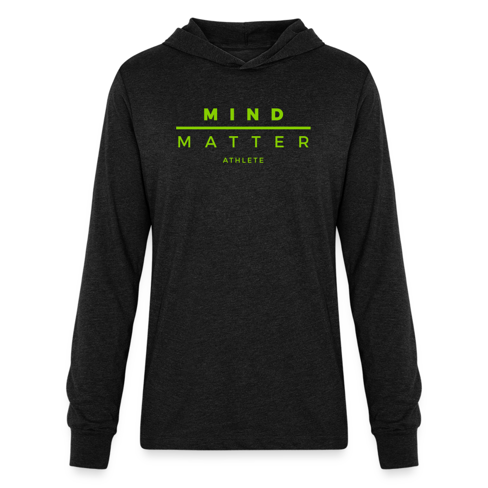 MM Athlete Green- Unisex Long Sleeve Hoodie Shirt - heather black