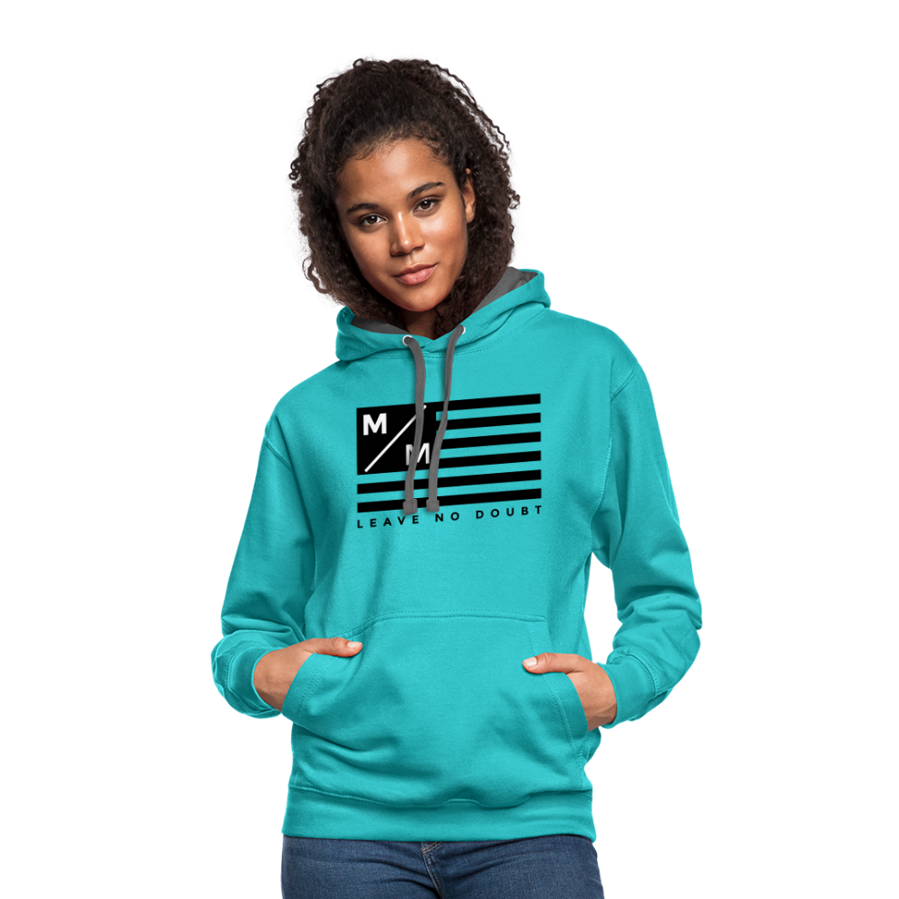 MM Flag LND- Unisex Contrast Hoodie FP - scuba blue/asphalt