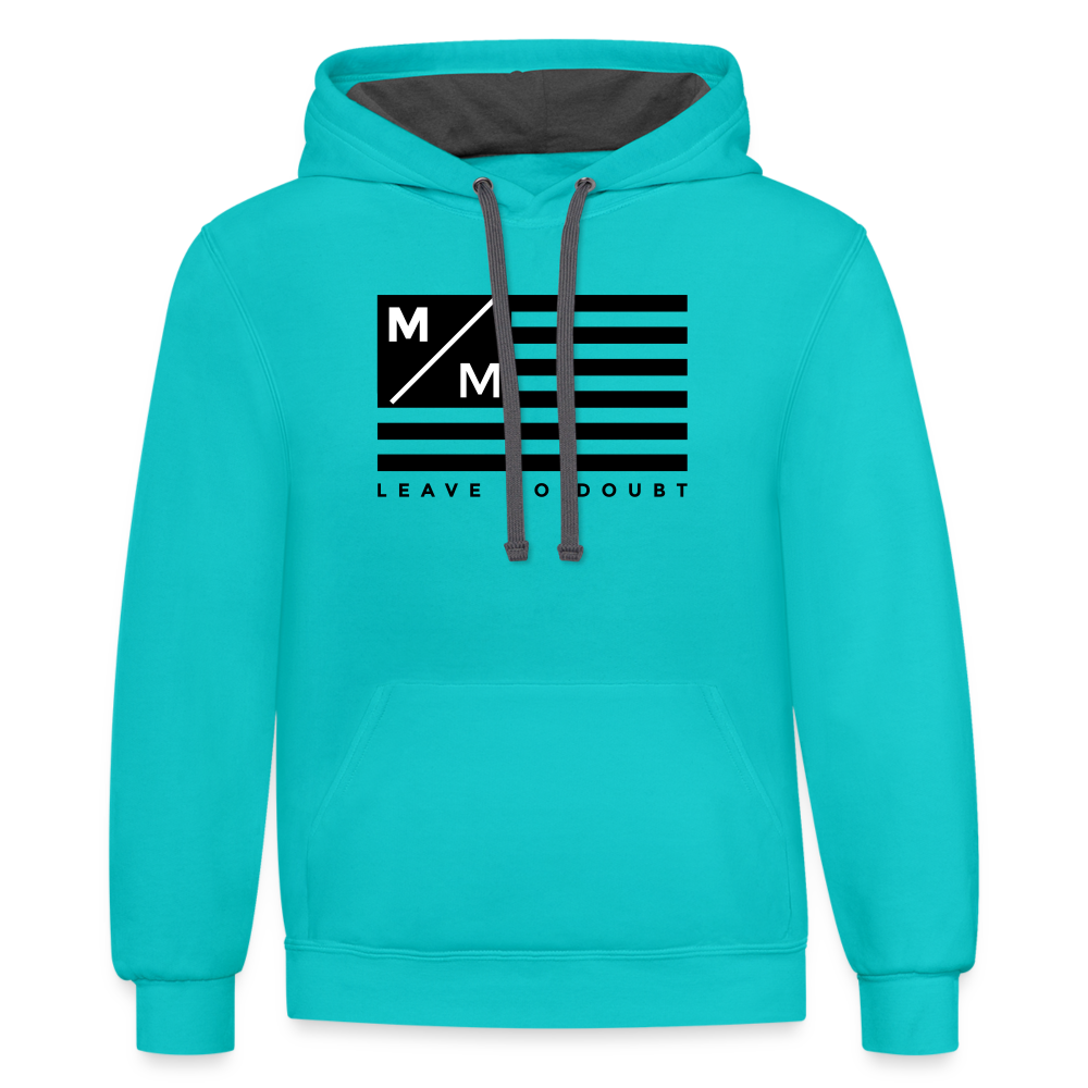 MM Flag LND- Unisex Contrast Hoodie FP - scuba blue/asphalt