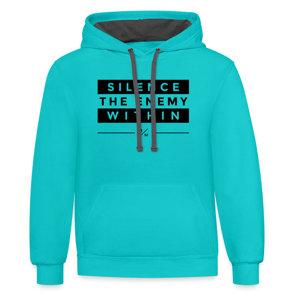 Silence The Enemy- Unisex Contrast Hoodie FP - scuba blue/asphalt