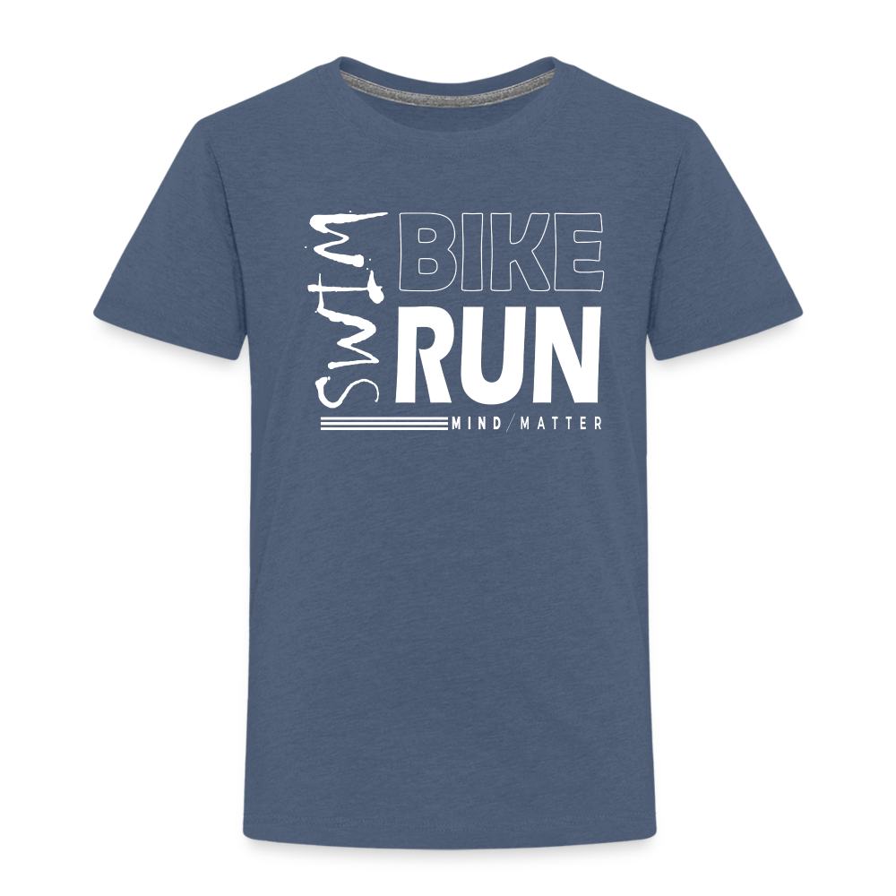 Swim-Bike-Run- Toddler Premium T-Shirt - heather blue