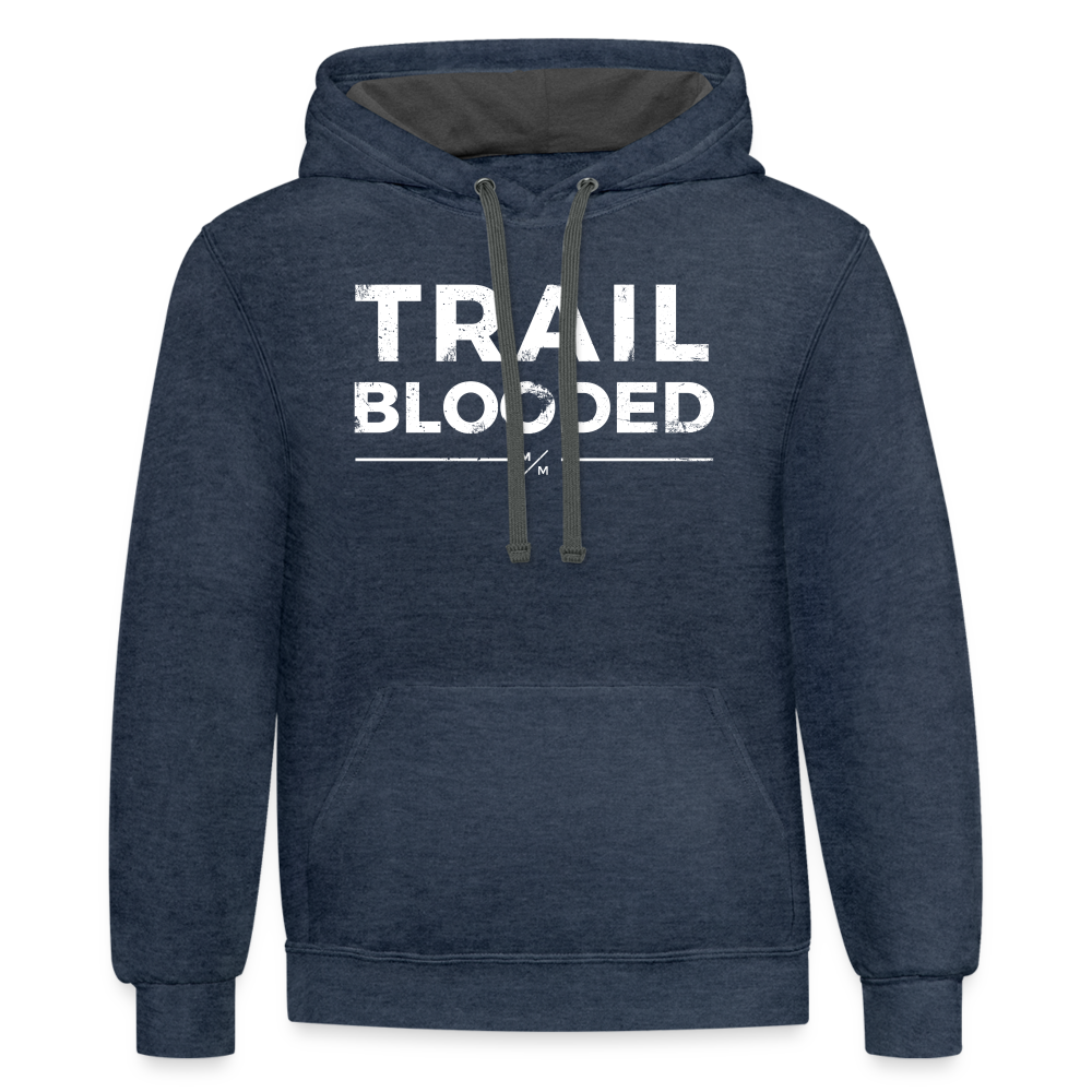 Trail Blooded- Unisex Contrast Hoodie - indigo heather/asphalt