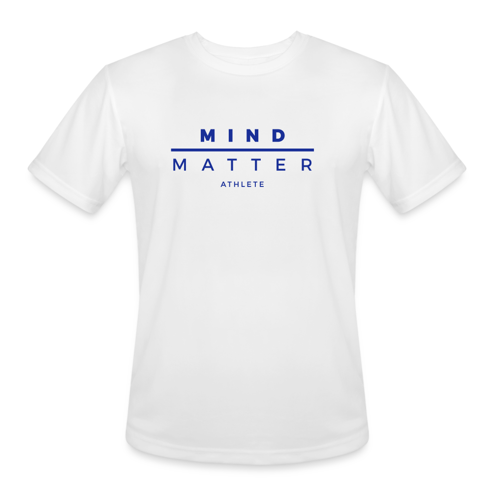 MM Athlete Blue- Men’s Moisture Wicking Performance T-Shirt - white