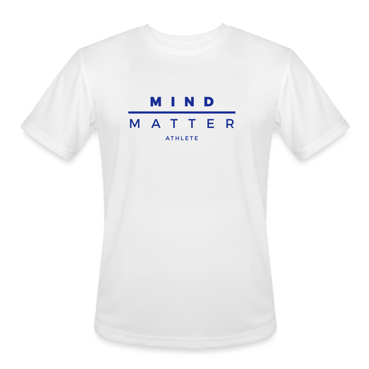 MM Athlete Blue- Men’s Moisture Wicking Performance T-Shirt - white