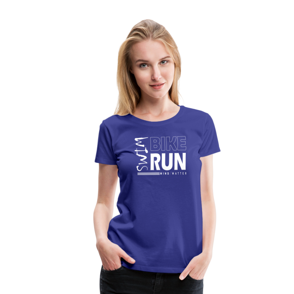 Swim-Bike-Run- Women’s Premium T-Shirt - royal blue