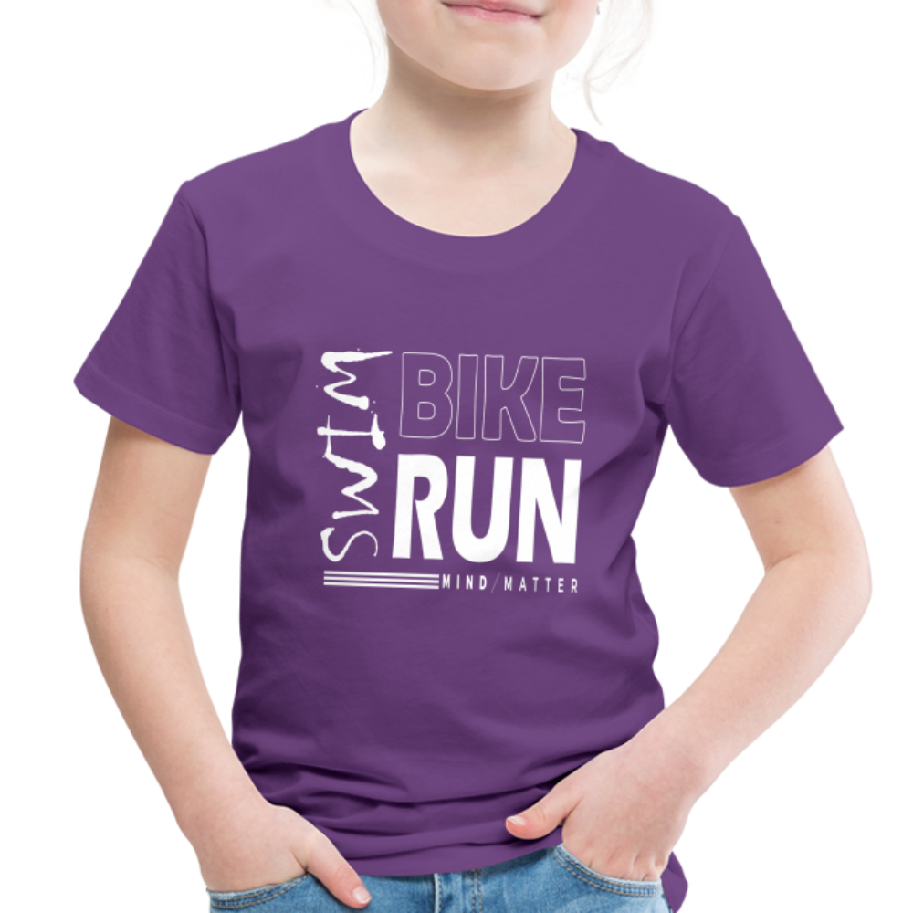 Swim-Bike-Run- Toddler Premium T-Shirt - purple