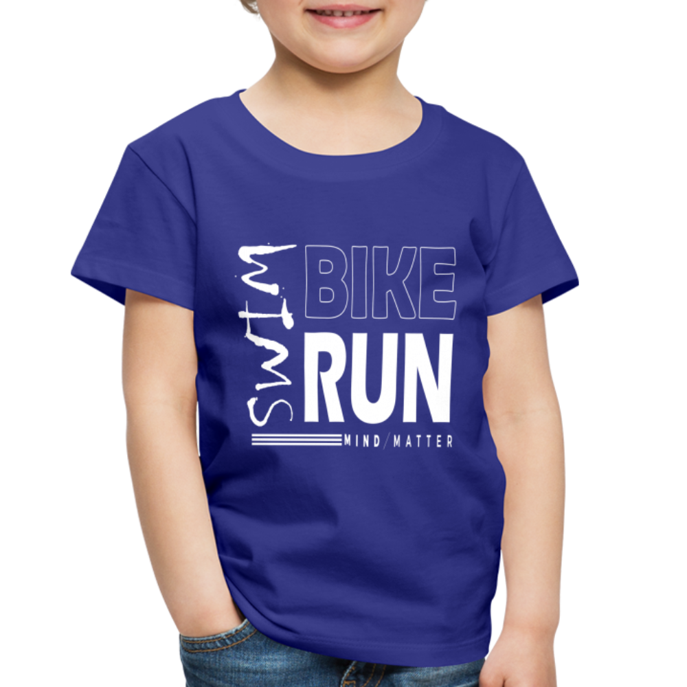 Swim-Bike-Run- Toddler Premium T-Shirt - royal blue