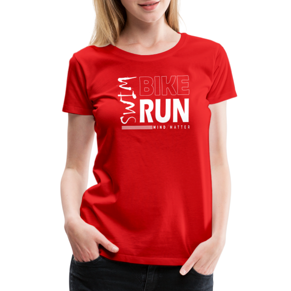 Swim-Bike-Run- Women’s Premium T-Shirt - red