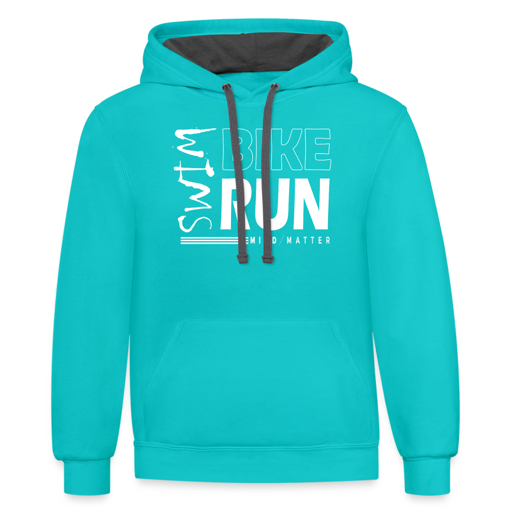 SBR- Unisex Contrast Hoodie - scuba blue/asphalt