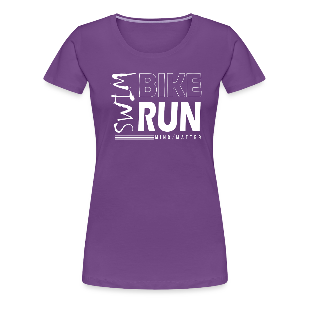 Swim-Bike-Run- Women’s Premium T-Shirt - purple