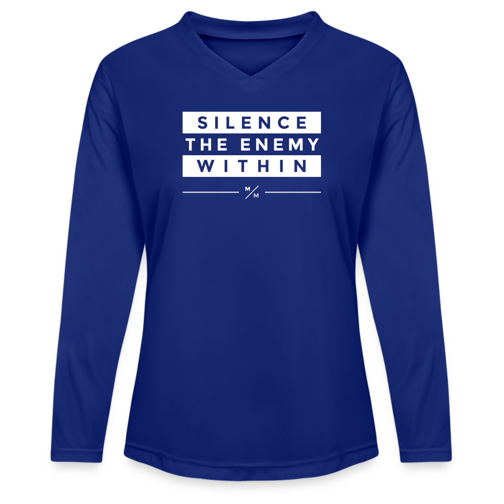 Silence The Enemy Within - Ladies' Zone Performance Long-Sleeve T-Shirt - royal blue