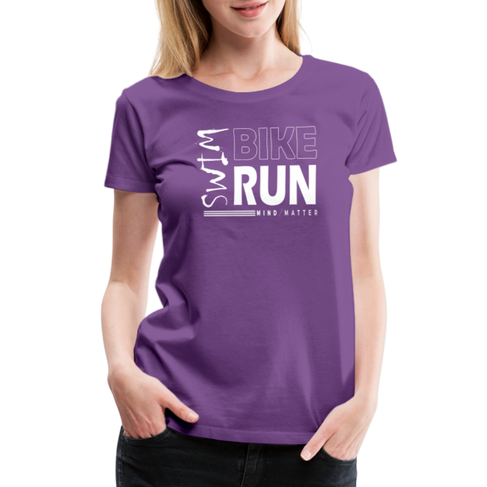 Swim-Bike-Run- Women’s Premium T-Shirt - purple