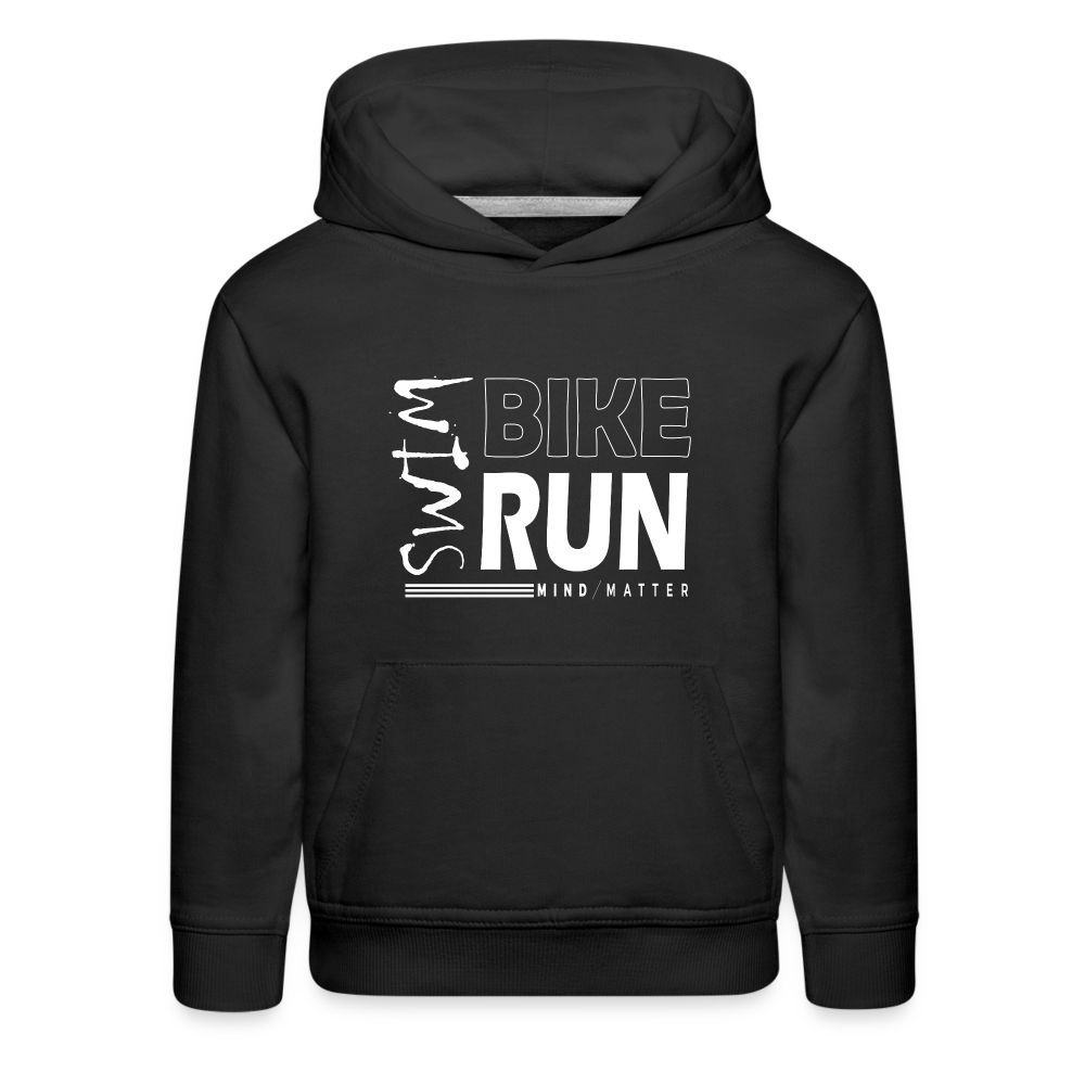 Swim-Bike-Run- Kids‘ Premium Hoodie - black