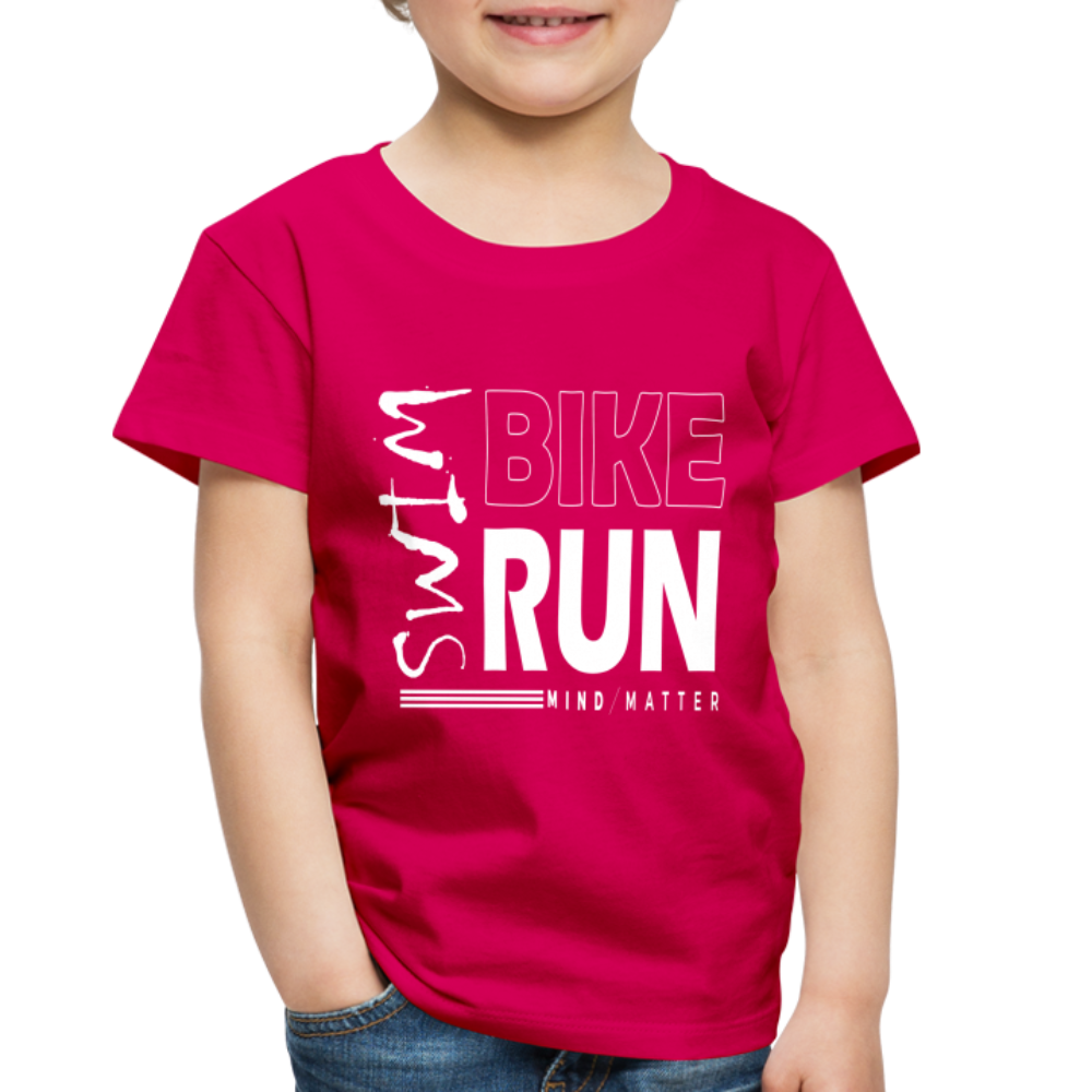 Swim-Bike-Run- Toddler Premium T-Shirt - dark pink