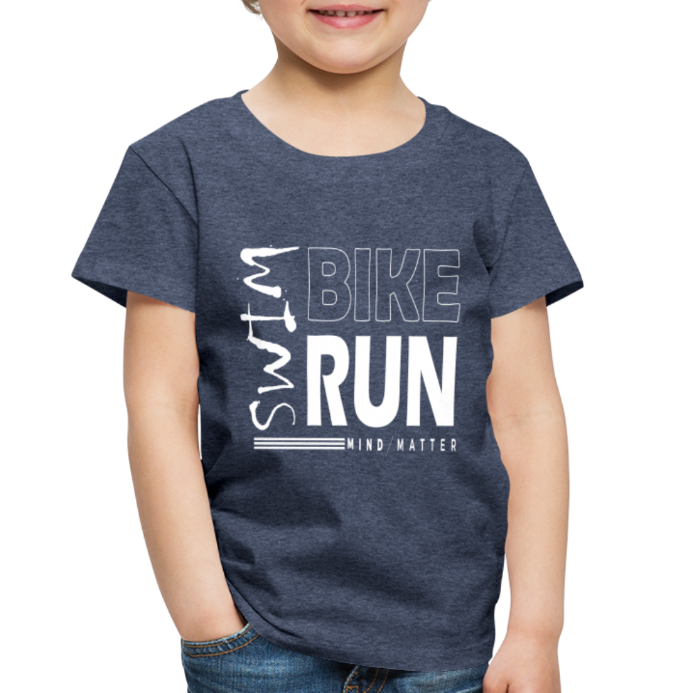 Swim-Bike-Run- Toddler Premium T-Shirt - heather blue
