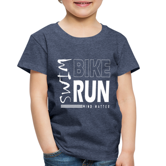 Swim-Bike-Run- Toddler Premium T-Shirt - heather blue