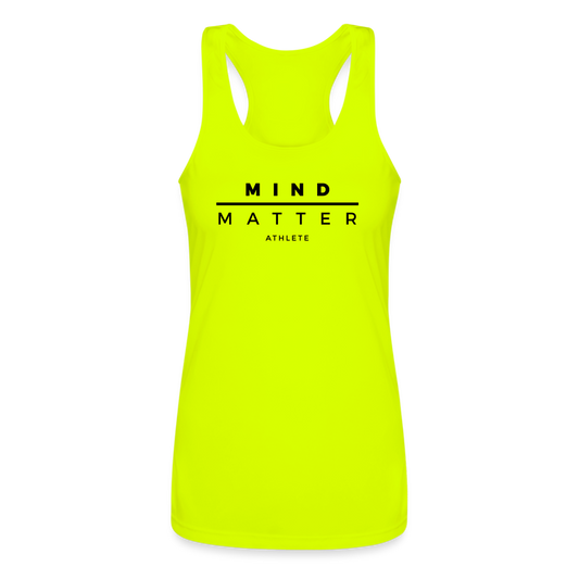 MM Athlete- Women’s Performance Racerback Tank Top - neon yellow
