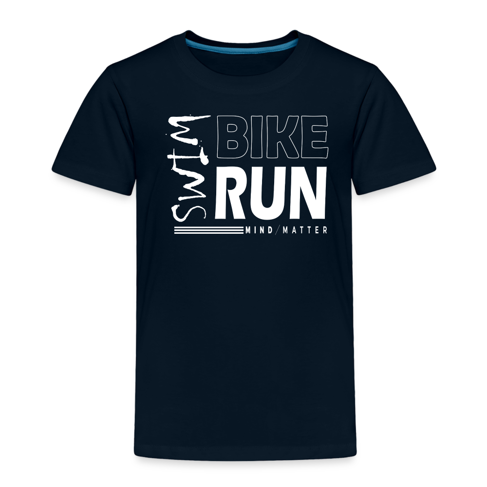 Swim-Bike-Run- Toddler Premium T-Shirt - deep navy