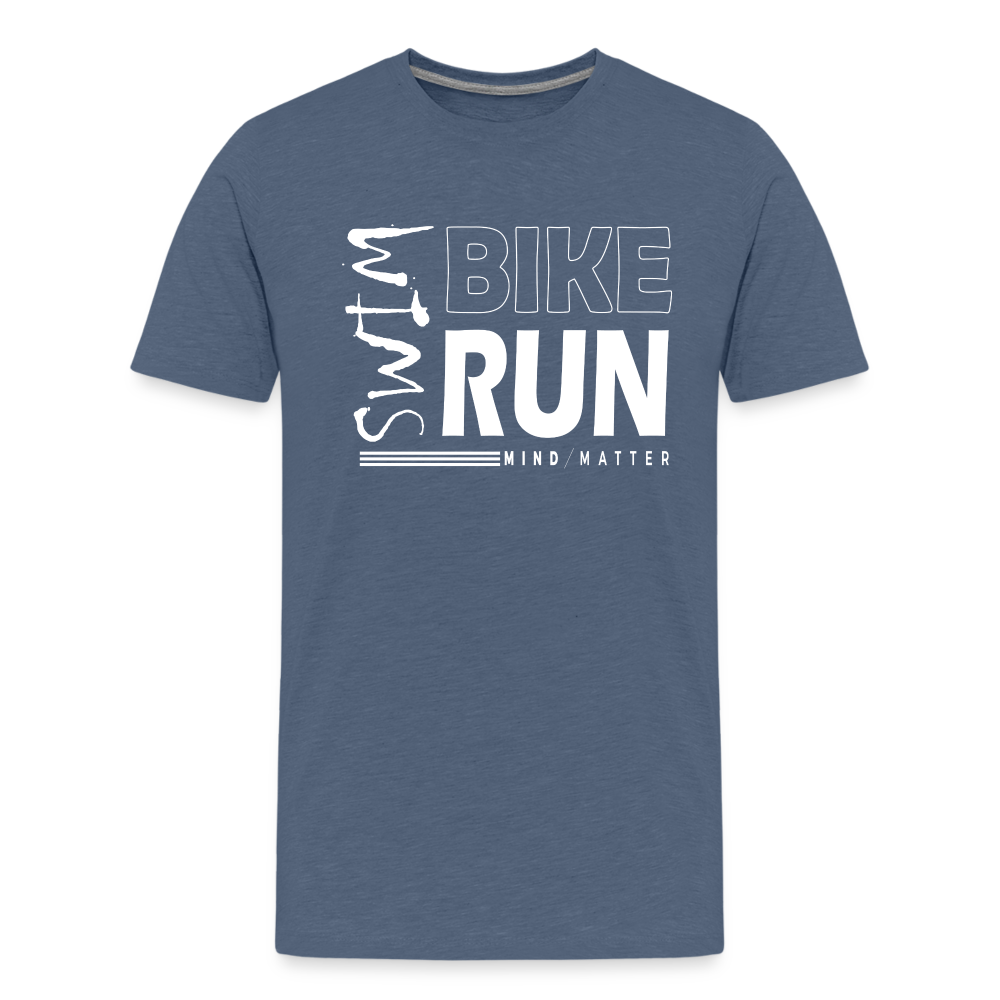 Swim-Bike-Run- Kids' Premium T-Shirt - heather blue