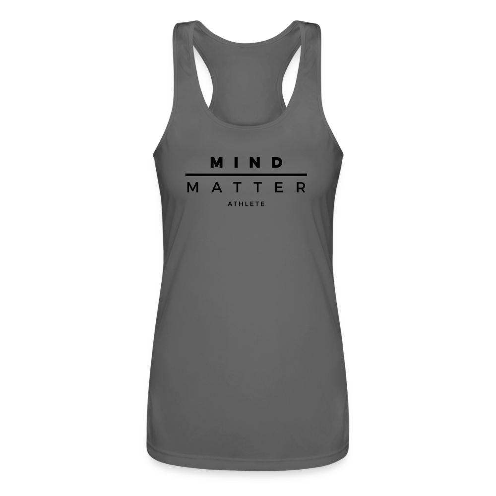 MM Athlete- Women’s Performance Racerback Tank Top - charcoal