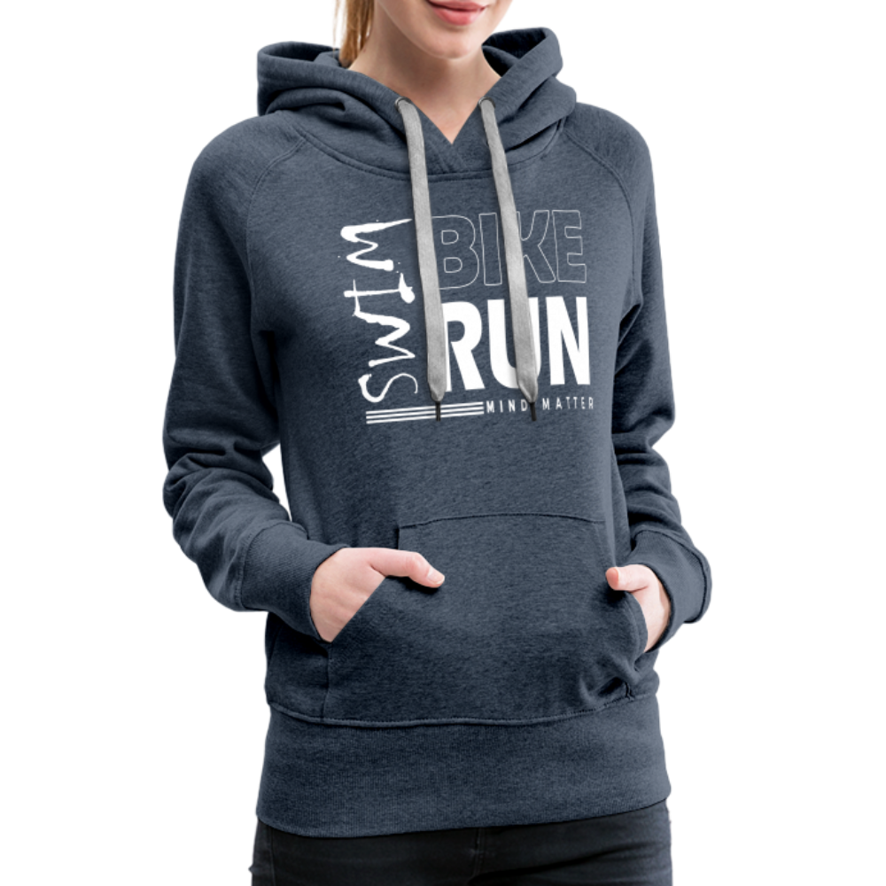Swim-Bike-Run- Women’s Premium Hoodie - heather denim