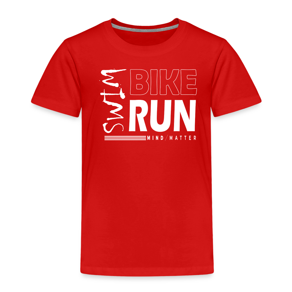 Swim-Bike-Run- Toddler Premium T-Shirt - red