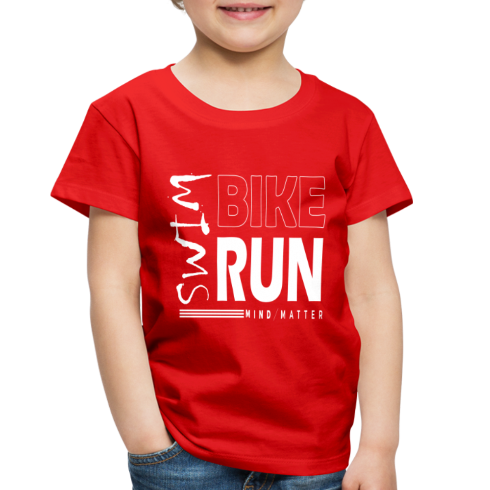 Swim-Bike-Run- Toddler Premium T-Shirt - red