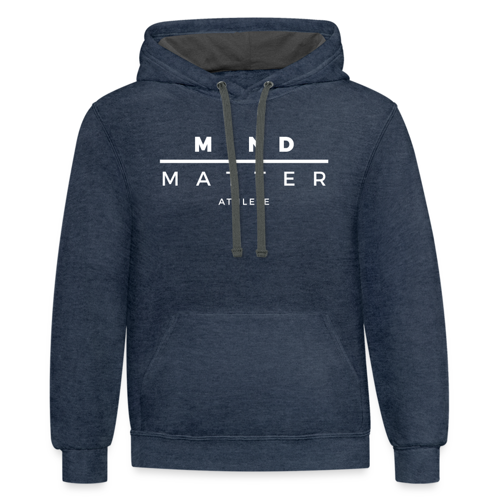 MM Athlete- Unisex Contrast Hoodie - indigo heather/asphalt