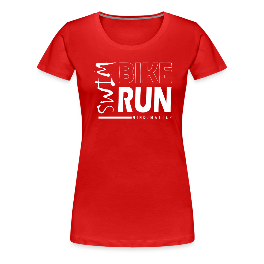 Swim-Bike-Run- Women’s Premium T-Shirt - red