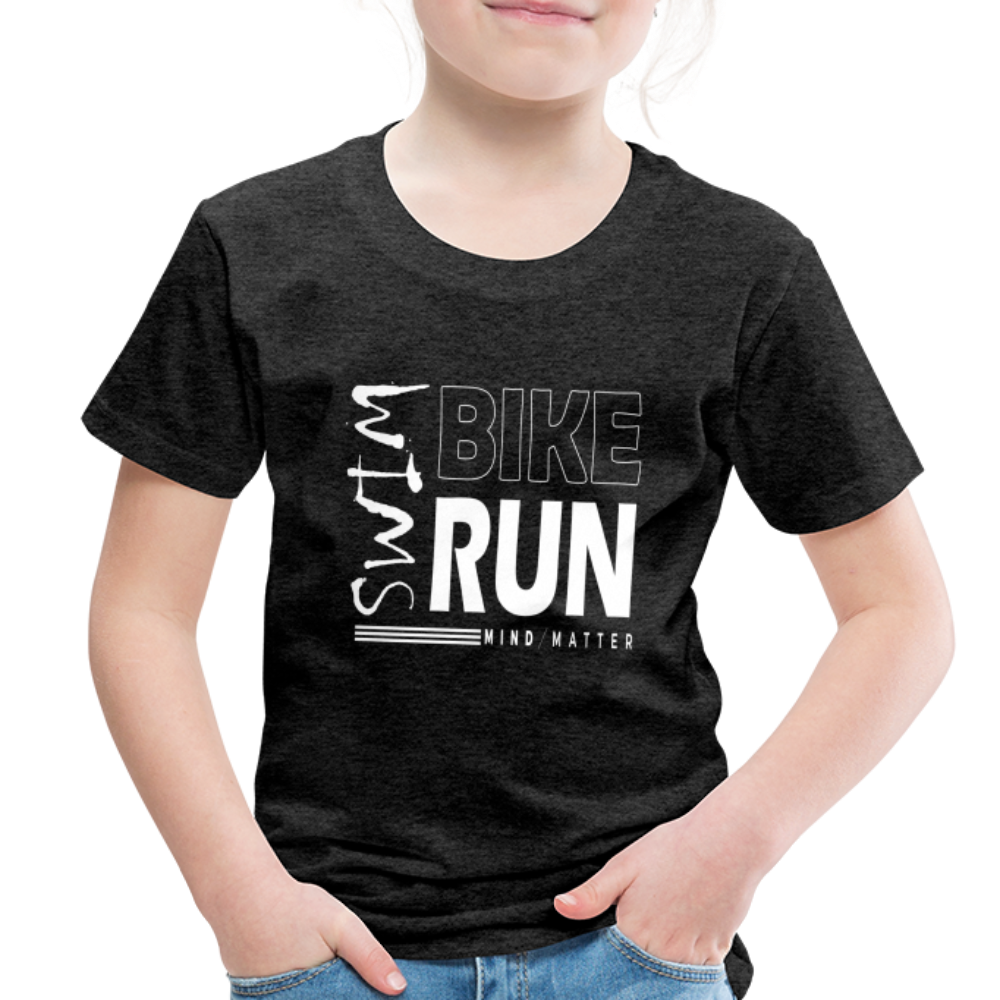 Swim-Bike-Run- Toddler Premium T-Shirt - charcoal grey