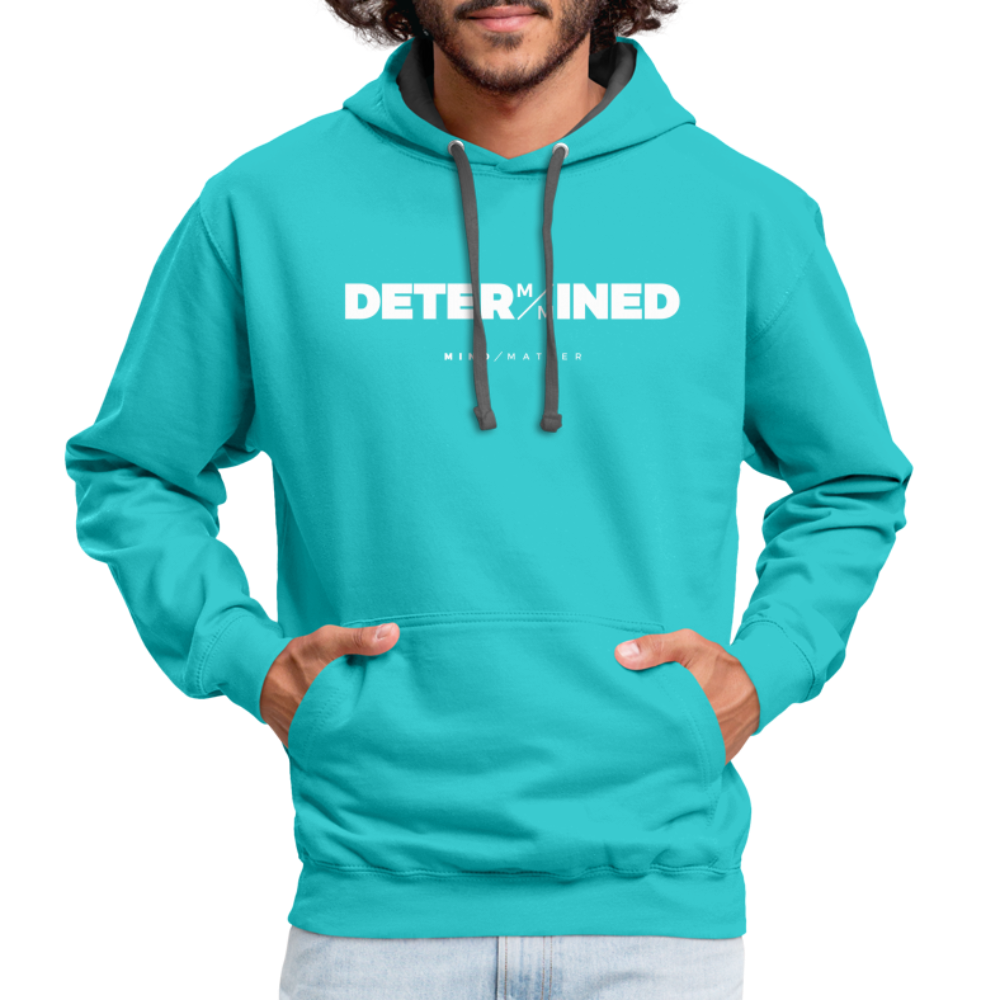 Determined MM- Unisex Contrast Hoodie - scuba blue/asphalt
