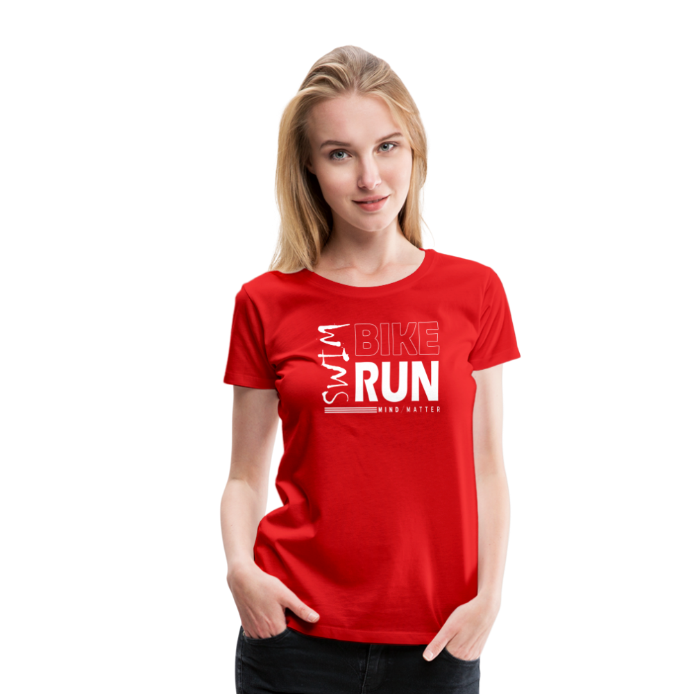 Swim-Bike-Run- Women’s Premium T-Shirt - red