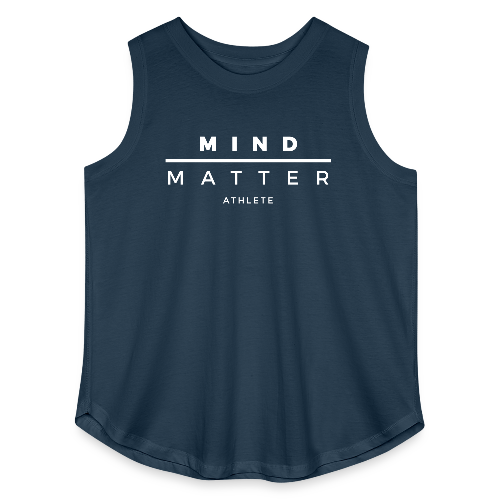 MM Athlete- Women's Curvy Relaxed Tank Top - denim
