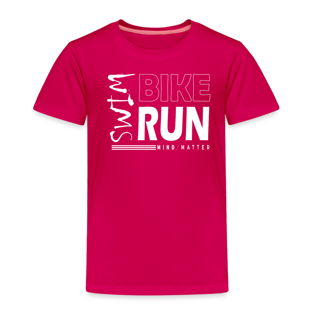 Swim-Bike-Run- Toddler Premium T-Shirt - dark pink