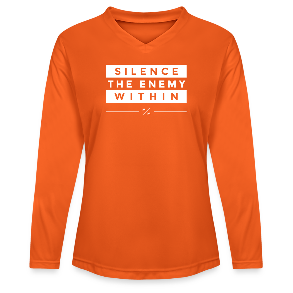 Silence The Enemy Within - Ladies' Zone Performance Long-Sleeve T-Shirt - orange