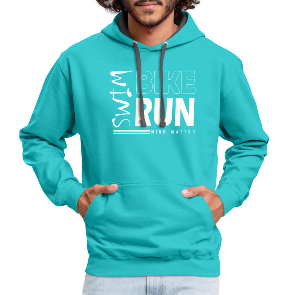 SBR- Unisex Contrast Hoodie - scuba blue/asphalt