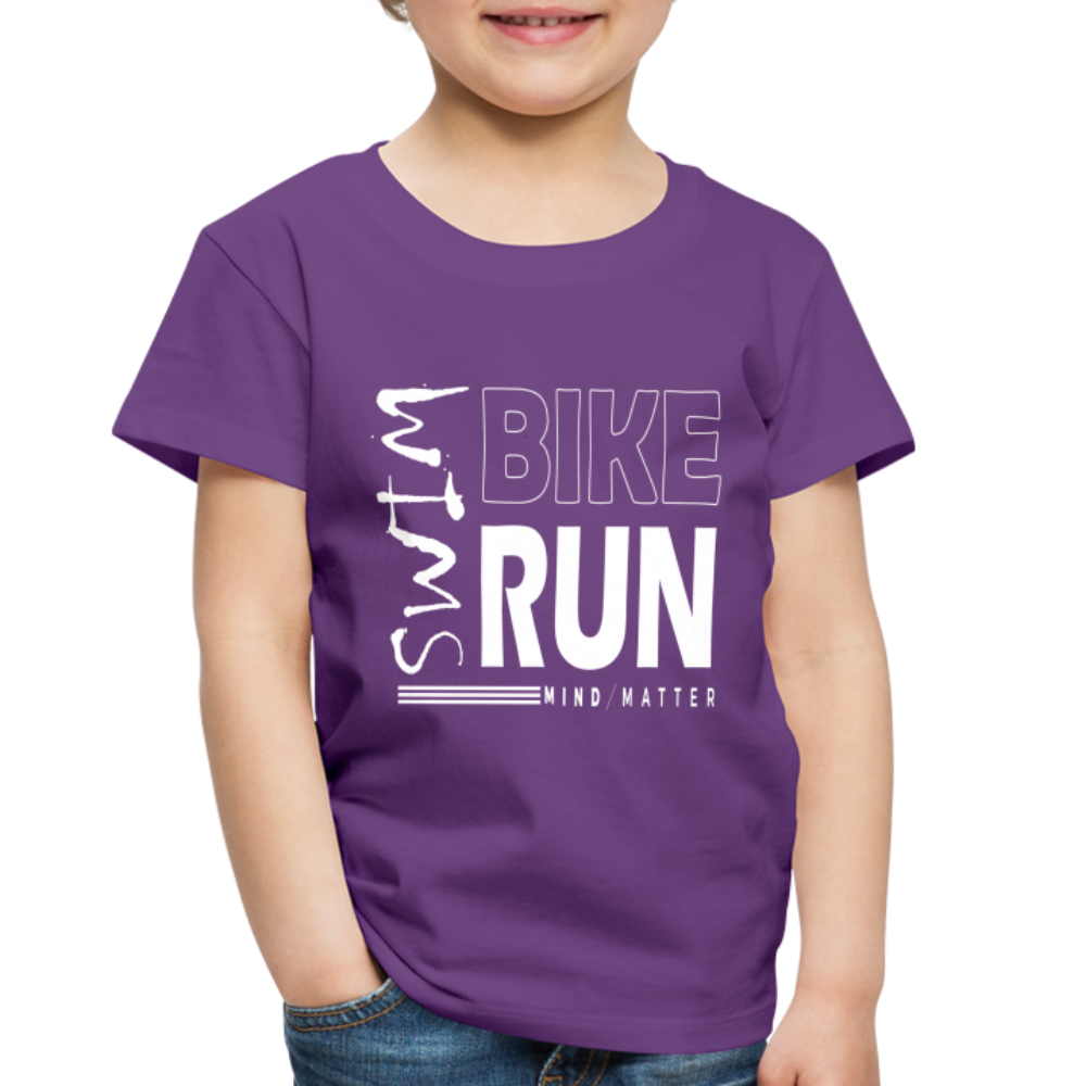 Swim-Bike-Run- Toddler Premium T-Shirt - purple