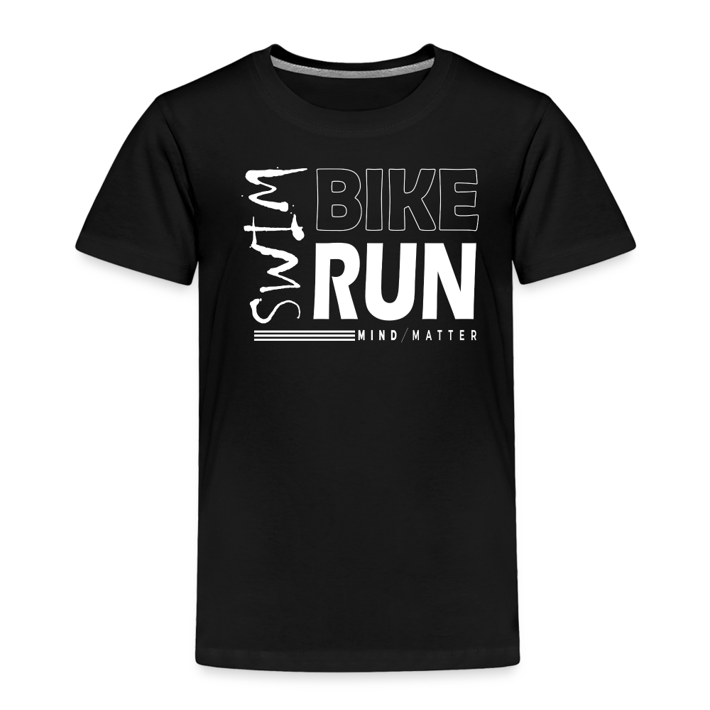 Swim-Bike-Run- Toddler Premium T-Shirt - black
