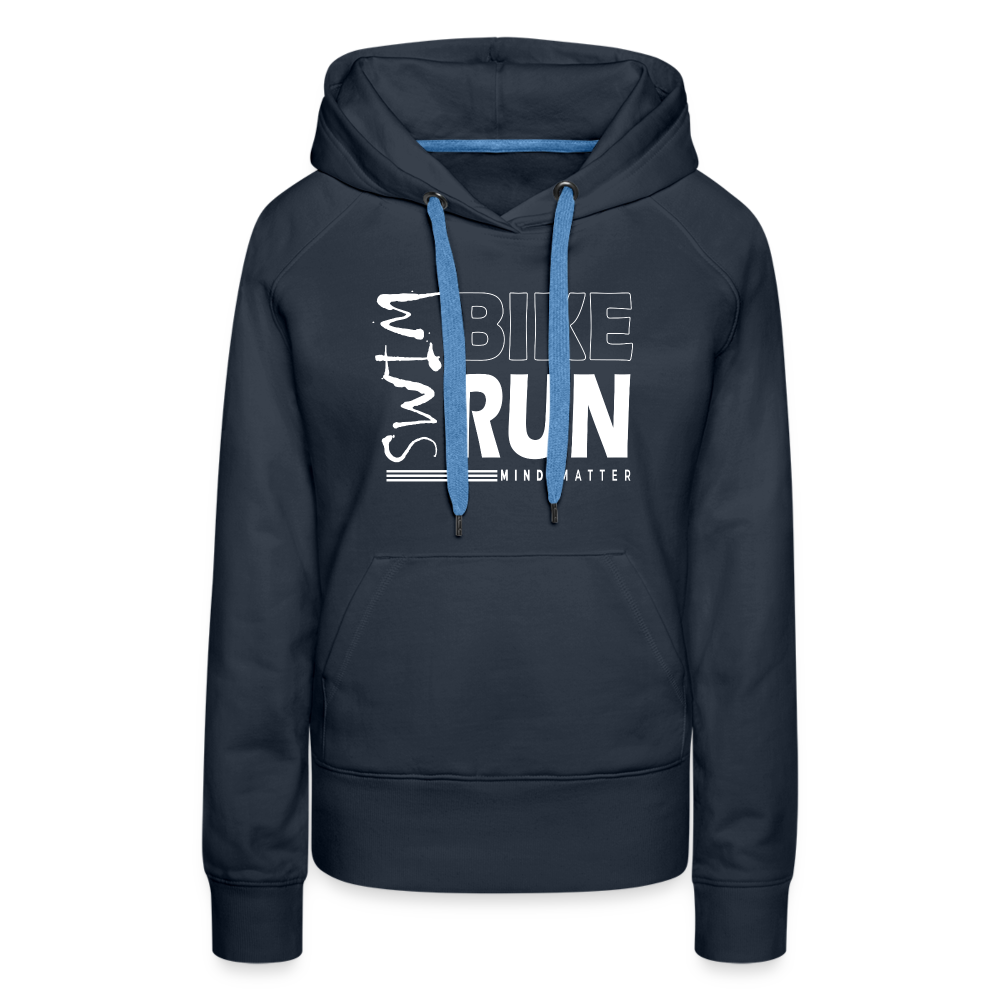 Swim-Bike-Run- Women’s Premium Hoodie - navy