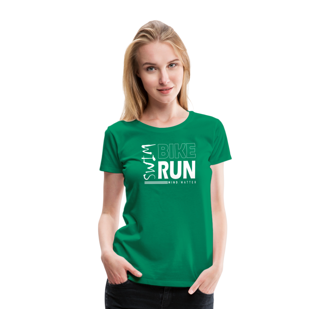 Swim-Bike-Run- Women’s Premium T-Shirt - kelly green
