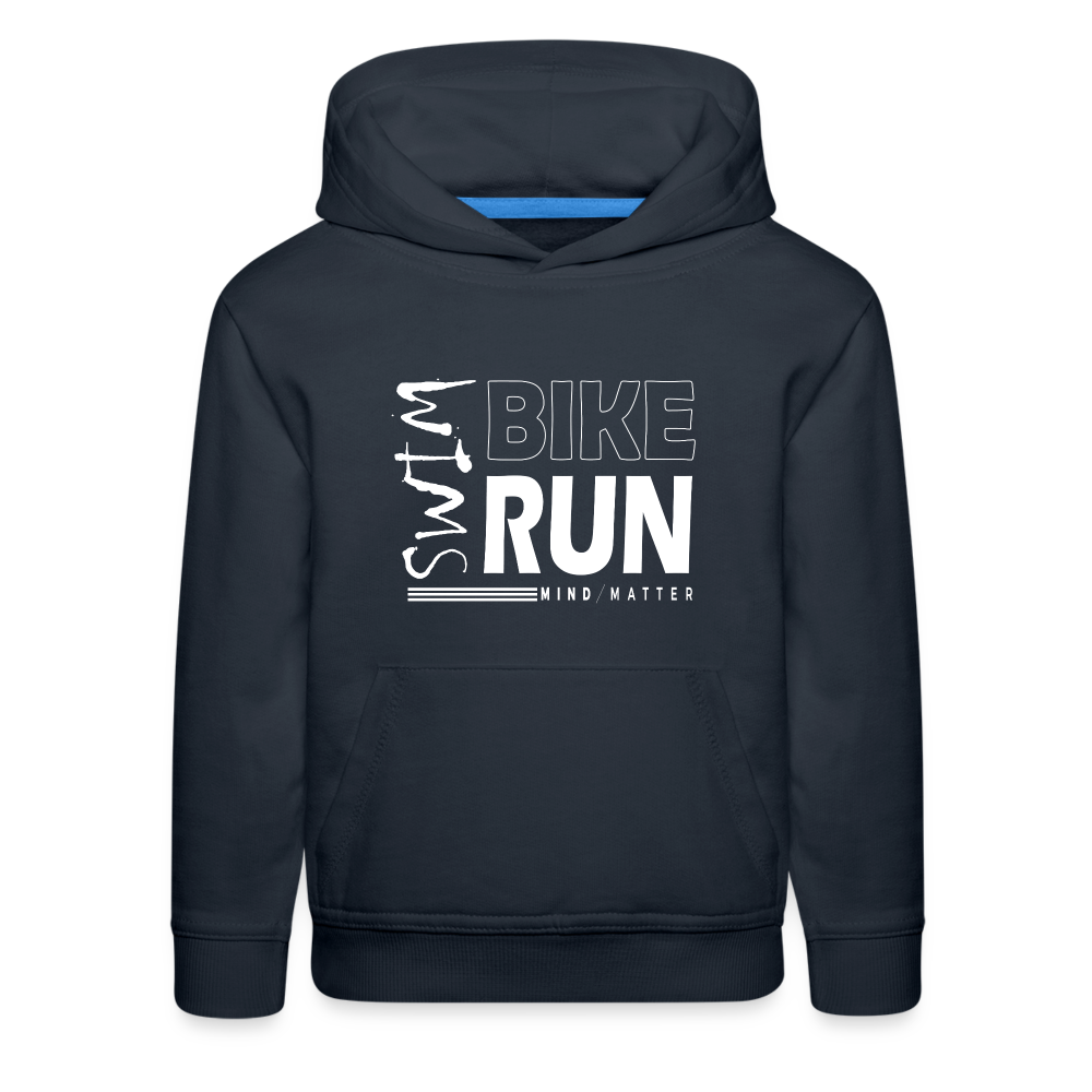 Swim-Bike-Run- Kids‘ Premium Hoodie - navy