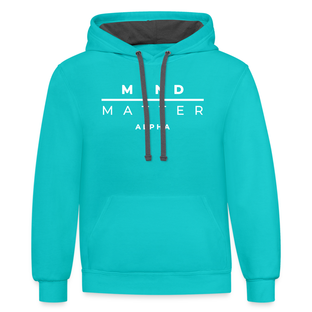MM Alpha- Unisex Contrast Hoodie - scuba blue/asphalt