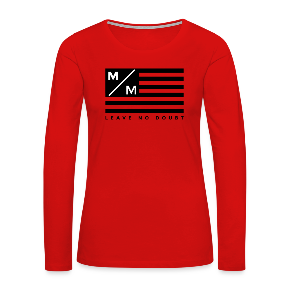 MM Flag LND- Women's Premium Long Sleeve T-Shirt FP - red